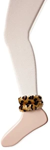 Jefferies Socks Girl's 2-6X Faux Fur Footless Tights Ivory/Leopard - Picture 1 of 1