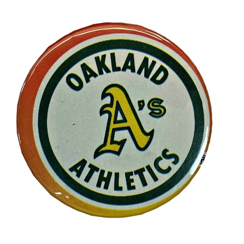 Vintage 1970s Badge A Minit MLB Baseball Magnetic Button - Oakland A's Athletics Cover