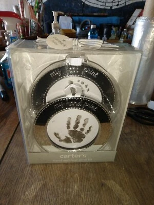 Carter's Baby Hand & Foot Print Kit Silver Nontoxic Stamp Pad Keepsake Gift--NEW - Image 1 of 4