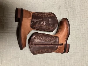 Kids Western J.B Dillon Zip Cowboy Boots Leather Ranch Boy Size 6 Boots  - Picture 1 of 6
