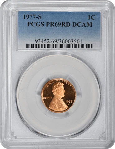 1977-S Lincoln Cent PR69RD DCAM PCGS Cover