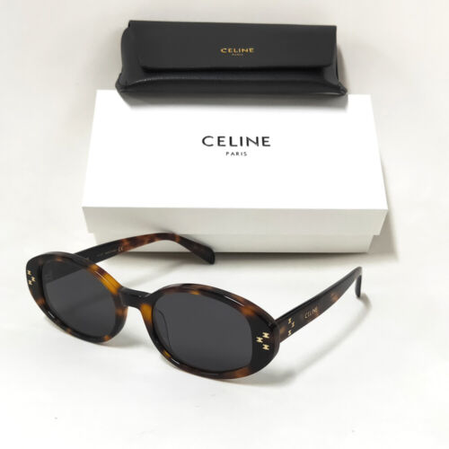 Celine Sunglasses CL40212U Triomphe Brown Havana Oval Frame Sunglasses