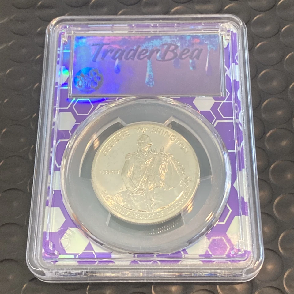 1982-D 50C  WASHINGTON SILVER HALF DOLLAR COMMEMORATIVE PCGS MS68 - Image 1 of 4