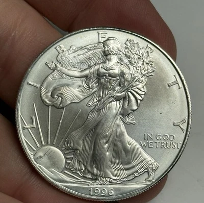 1996 BU American Silver Eagle Dollar $1, MINT STATE .999 bullion BETTER DATE - Image 1 of 2