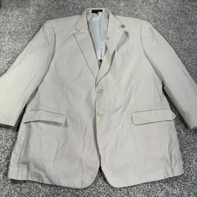 Haspel Blazer Mens 48R Seersucker Striped Sport Coat 2 Button Preppy Jacket - Image 1 of 4