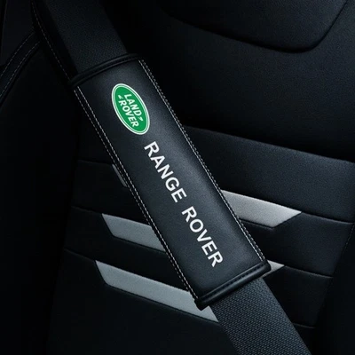 2PC Car Accessories Seat Belt Covers Shoulder Pads Leather For RANGE ROVER - Image 1 of 4