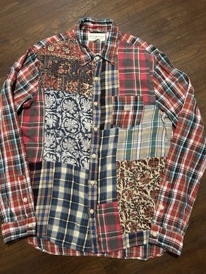 Vintage RALPH LAUREN DENIM & SUPPLY Patchwork Bandana Western Aztec Mens L - Image 1 of 4