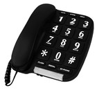 Blue Donuts BD-014BLK-Black Big Button Phone for wall or desk with Speaker and M