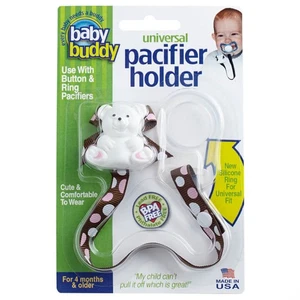 Clip porta chupete universal Baby Buddy - rosa marrón puntos 1 paquete - Imagen 1 de 7