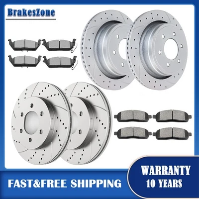 Pastillas de rotores de freno delanteros y traseros aptas para Lincoln Mark LT 2006-2008 4x4 6 tacos Foto 1 de 4