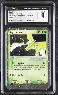 CGC 9 MINT Scyther ex 2003 EX Ruby & Sapphire 102/109 Holo Pokemon Card - Image 1 of 2
