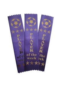 10 X Soccer Player of the Week sports Purple. 5cm X 20cm FREE POSTAGE - Picture 1 of 2