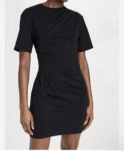 Jonathan Simkhai Zeus Draped T-Shirt Mini Dress In Black XS - Picture 1 of 9
