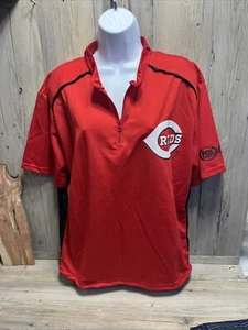 Cincinnati Reds Fox Sports Ohio 1/4 Zip Pullover Unisex Size Med Red & Black - Picture 1 of 6