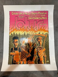 Justin Hampton 1997 Signed/Numbered Blur & Smashmouth Print 29"x23" - Picture 1 of 3