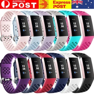 For Fitbit Charge 3 4 Watch Soft Silicone Sports Replacement Band Wrist Strap - Picture 1 of 26