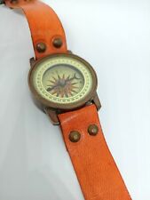 Maritime Brass Sundial Compass Wrist Watch Leather nautical Perfect Gifts FLIS