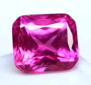 Certified Flawless Natural Pink Burma Ruby 7.00 Ct Square Shape Loose Gemstone - Picture 1 of 7