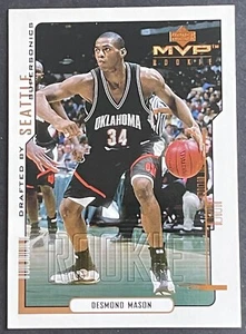 2000-01 Upper Deck MVP Supersonics Basketball Card #208 Desmond Mason Rookie - Picture 1 of 2