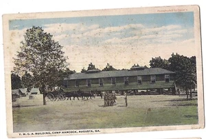 YMCA Building CAMP HANCOCK Army Augusta Ga Georgia Postcard WB Military - Picture 1 of 2