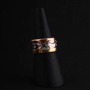 Georg Jensen Gold Ring. Fusion. Diamonds. Koppel. 18 Ct. RG / WG / YG. DENMARK. - Picture 1 of 7