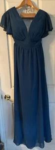 NEU Ao Yan Damen türkis Chiffon Ballkleid oder Ballkleid mit Korsett hinten zum Binden Medium - Bild 1 von 8
