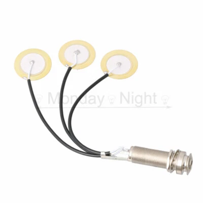Piezo Contact Microphone 3 Transducer Pickups w/ end pin jack for Kalimba - Image 1 of 4