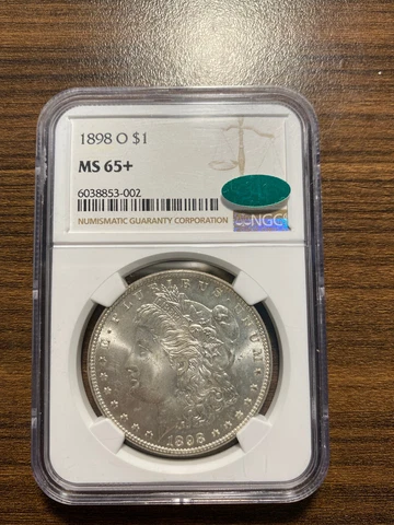 1898-O Morgan Silver Dollar $1 NGC MINT STATE 65+ MS 65+ PLUS & CAC Cover