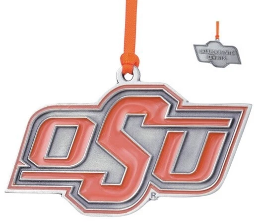 Oklahoma State University Cowboys OSU Pewter Christmas Ornament Football Sports