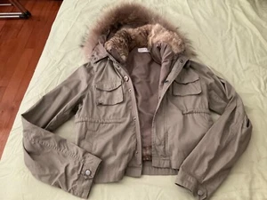 LaRok 2 in 1 Utility  Jacket removable Rabbit Fur Vest,fur trim  hood  Size XS - Picture 1 of 7