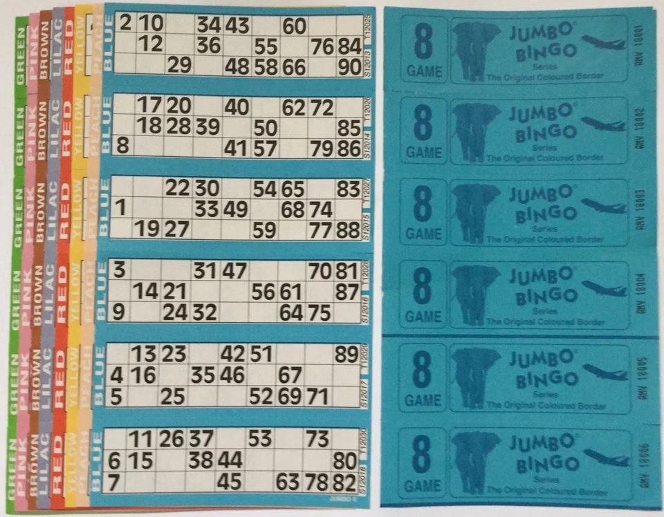 750 8 PAGE GAMES JUMBO BINGO TICKETS 6 TO VIEW JUMBO BINGO BOOKS