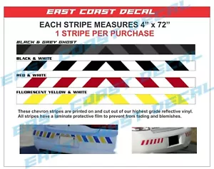POLICE SAFETY CHEVRON STRIPE EMERGENCY CAUTION 911 REFLECTIVE (1) DECAL EMT CRT - Foto 1 di 2