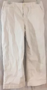 Cherokee Cuffed straight Leg Stretch White Chino Pants Womens Size 4, 23 Inseam - Foto 1 di 7