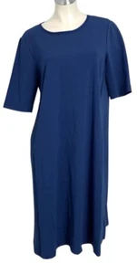 LAFAYETTE 148 New York Shift Dress Aegan Blue size Large - Picture 1 of 4