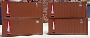 HO WALTHERS 20' TRANS AMERICA LEASING CARGO CONTAINERS SET OF 4 (HO-143 - Picture 1 of 9