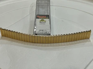 1970s VINTAGE SPEIDEL TWIST-O-FLEX STAINLESS GOLD MENS WATCH BAND 16 17 18 19 mm - Picture 1 of 12