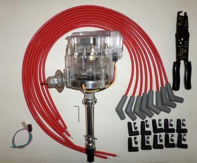 BBC CHEVY 396 427 454 502 DISTRIBUIDOR HEI TRANSPARENTE, CABLES DE BUJÍA UNIVERSALES, CRIMPADO Foto 1 de 3