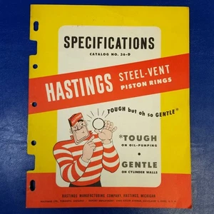 Hastings No. 36-D Specifications Catalog for Steel-Vent Piston Rings, Technical - Picture 1 of 4