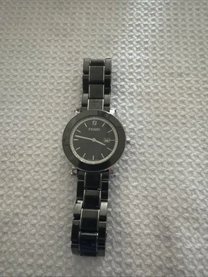 FENDI OROLOGI DIAMOND DIAL CERAMIC STAINLESS STEEL 38mm QUARTZ WATCH. - Image 1 of 2