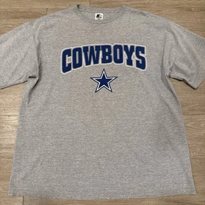 Vintage Dallas Cowboys T-Shirt Gray Starter Men’s Large Made In USA Big Logo - Picture 1 of 9