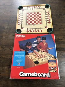 Vintage Carrom Wooden Dual Sided Board Game Original Box-Full Size Model 100 USA - Picture 1 of 9