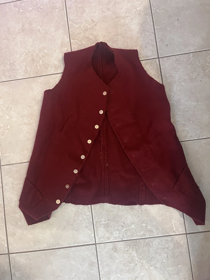 Chaleco cosido a mano siglo XVIII talla 40 sin botones Foto 1 de 4