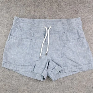 Athleta Shorts Women Size 12 Blue 4" Cabo Linen Hiking Outdoors Beach Travel - Picture 1 of 10