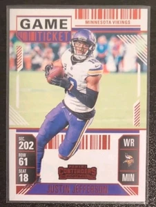Justin Jefferson 65 2024 Panini Contenders Football Game Ticket Red Foil Vikings - Picture 1 of 3
