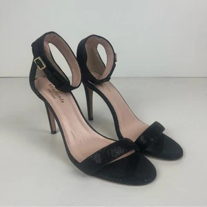 Zapatos de salón Kate Spade con correa al tobillo de lentejuelas negras talla 7 - Imagen 1 de 7