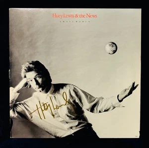HUEY LEWIS & THE NEWS Signed SMALL WORLD Album~CHRYSALIS #OV 41622 - Picture 1 of 3