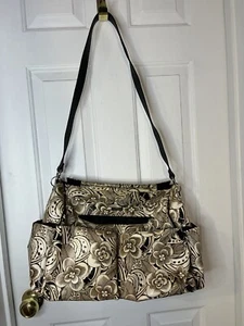 Miche Lucy magnetische braune geblümte Damenhandtasche Handtasche Umhängetasche gebraucht, in einwandfreiem Zustand - Bild 1 von 12