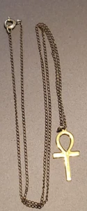 THEDA 12K Gold Filled Ankh With Chain Necklace 19" Chain Vintage - Picture 1 of 9