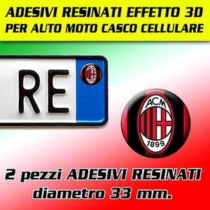 2 pz ADESIVO ADESIVI RESINATO STICKER MILAN 3D.. NUOVO!! MOTO AUTO TARGA - Foto 1 di 1