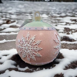 PEPPERMINT SQUARE Light Up Pastel Snow Flake Tabletop Ornament Christmas Decor - Picture 1 of 1